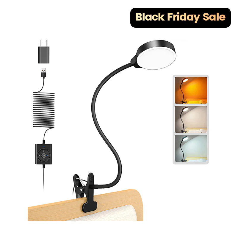 Glocusent 36 LED Clip-on Reading Light for Desk, Bed Headboard & Computer